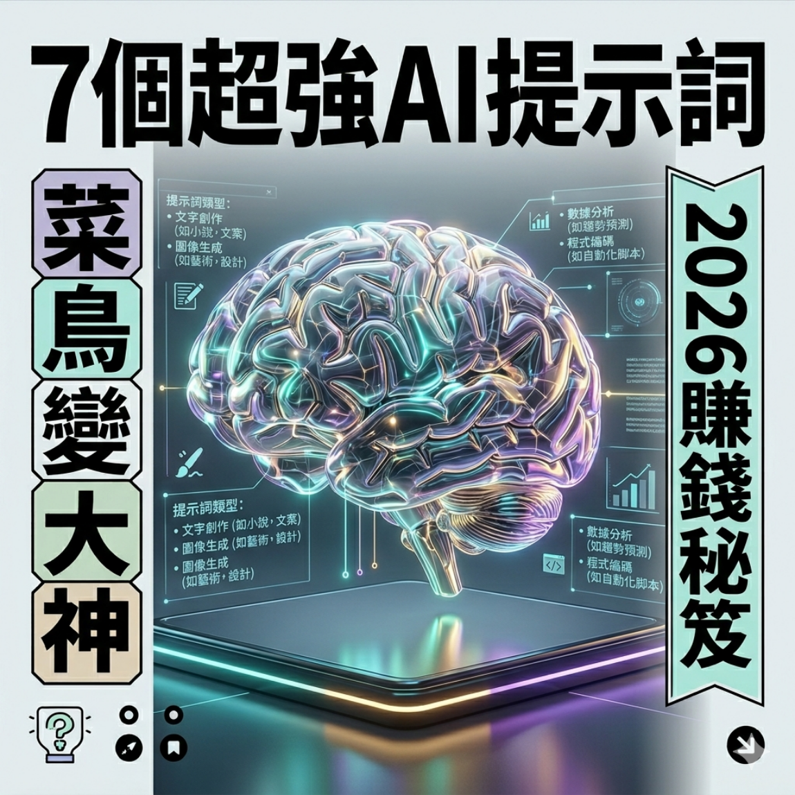 7個超強AI提示詞：讓你立刻從菜鳥到大神，看完這個20分鐘教程，2026年就夠你多賺一套房！ 99%的人在AI的想法上一直都用反了！