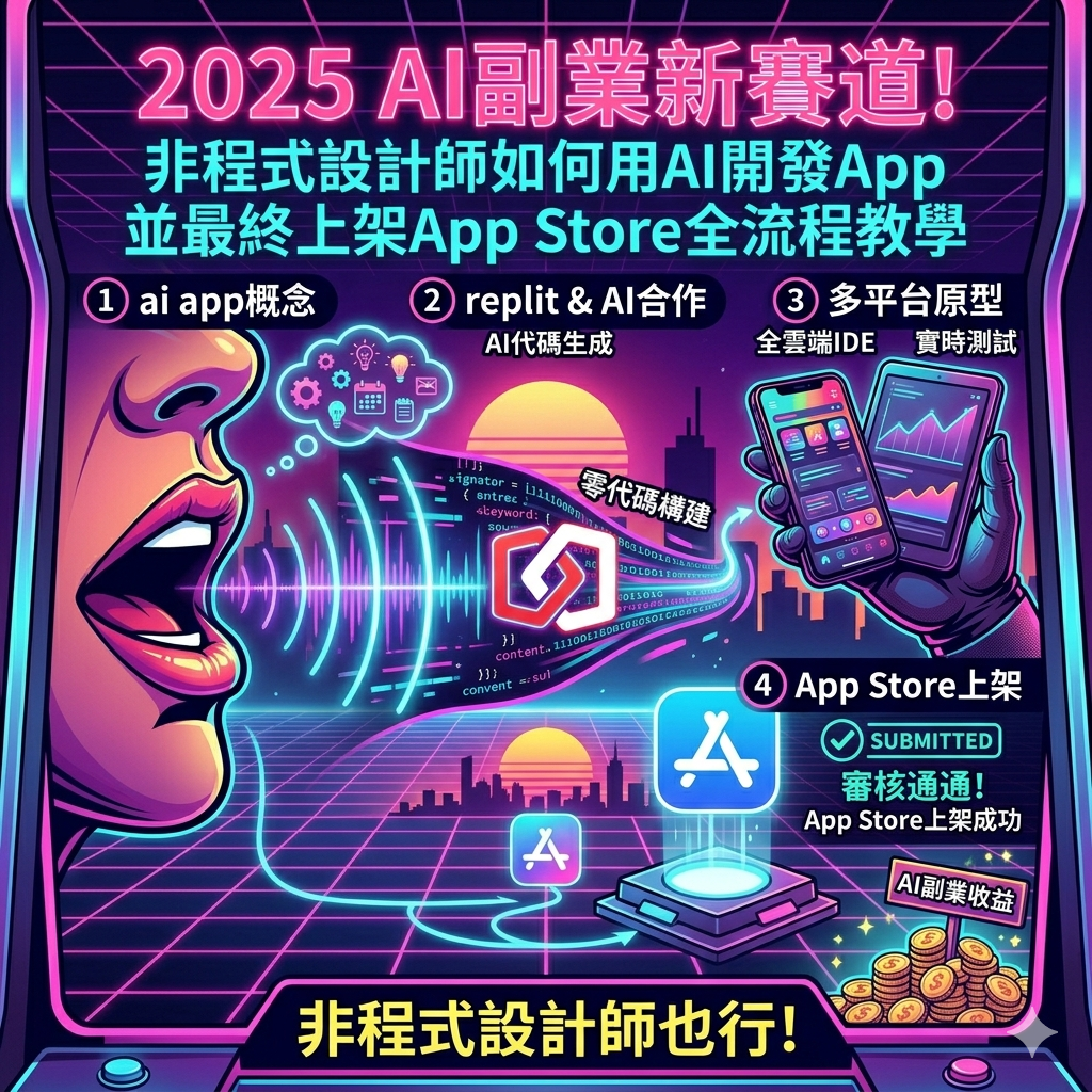 2025 AI副業新賽道！非程式設計師如何用AI開發App並最終上架App Store全流程教學