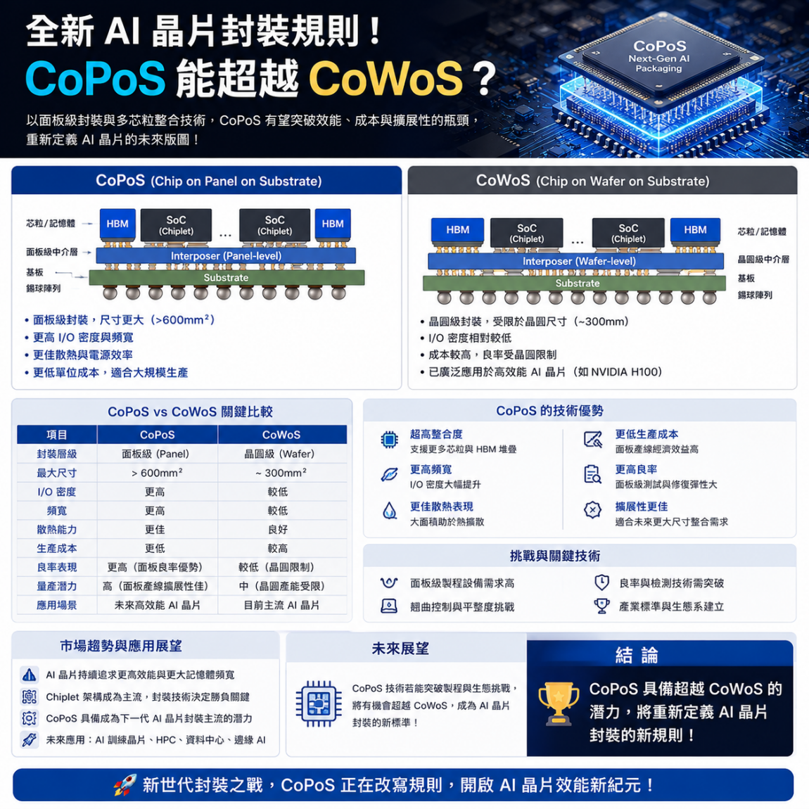 全新AI晶片封裝規則！CoPoS能超越CoWoS？