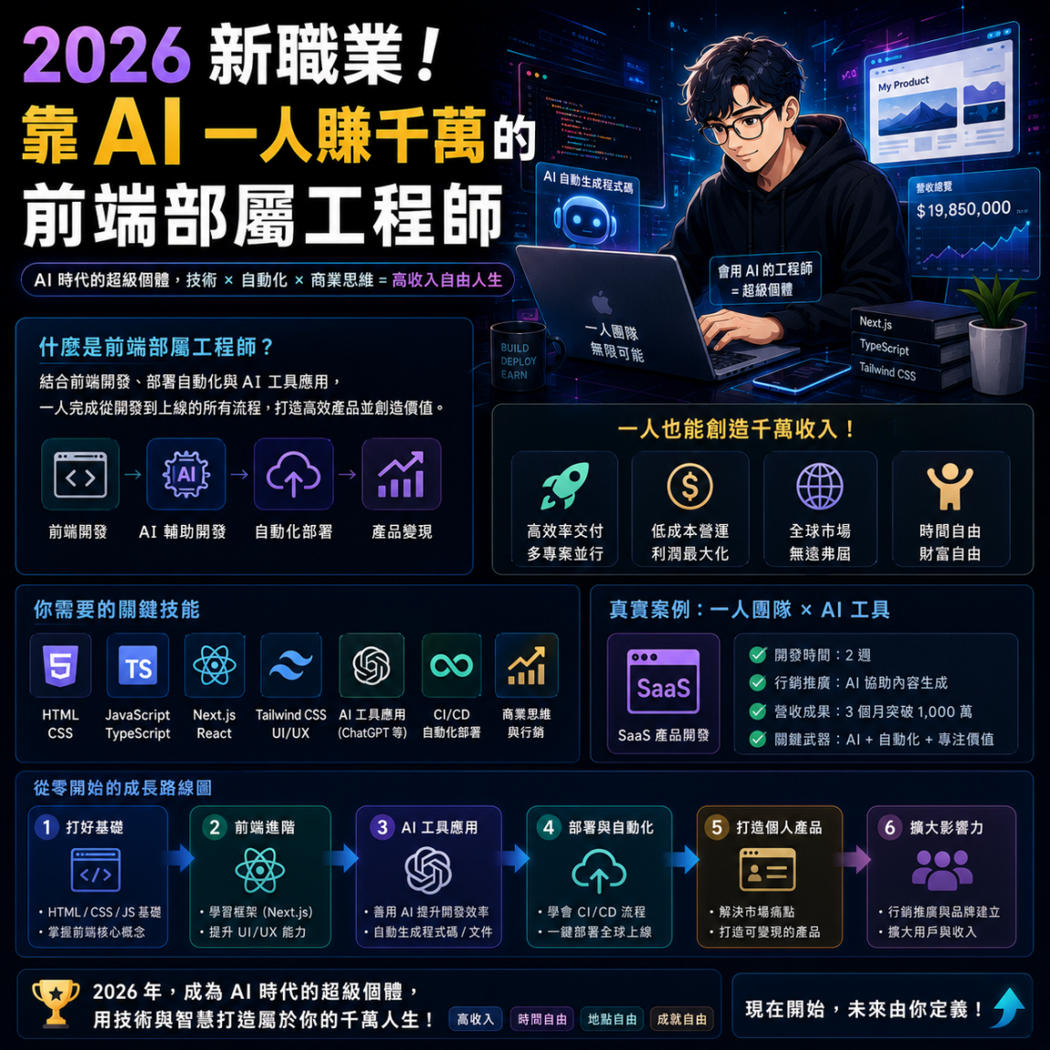 2026新職業！靠AI一人賺千萬的前端部屬工程師