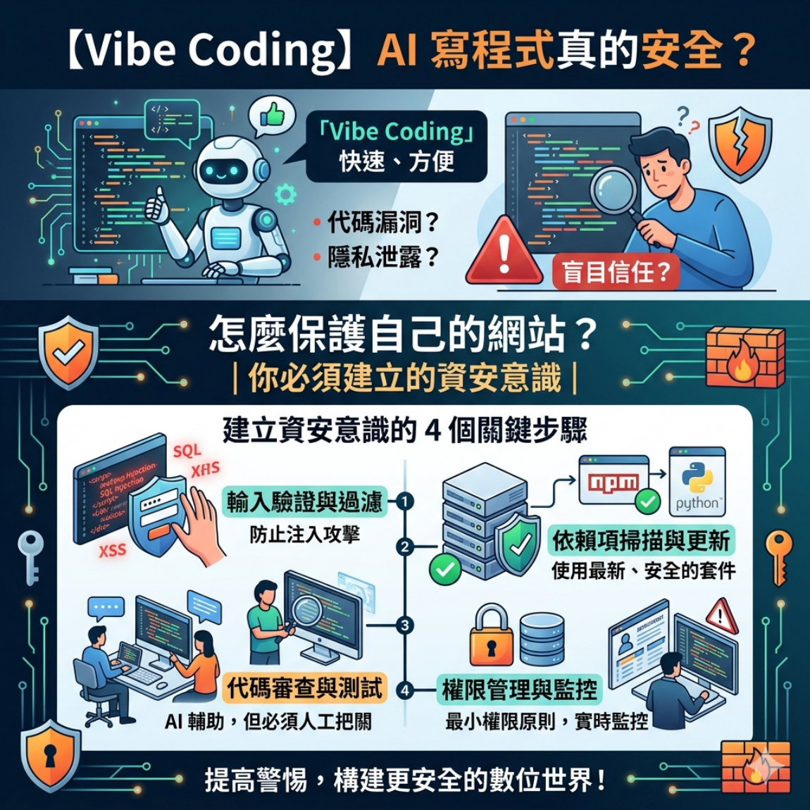 【Vibe Coding】AI 寫程式真的安全？怎麼保護自己的網站？｜你必須建立的資安意識｜