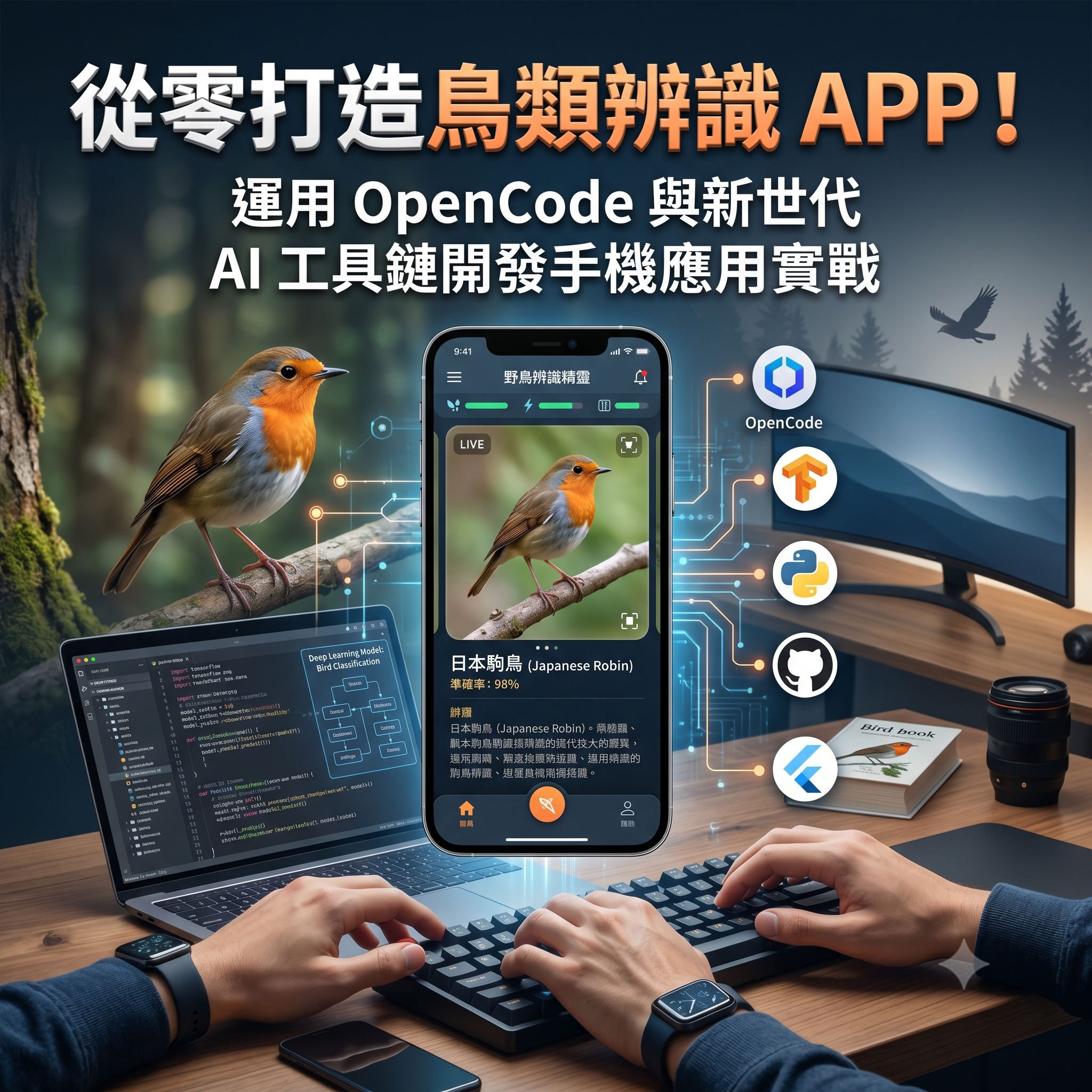 從零打造鳥類辨識 APP！運用 OpenCode 與新世代 AI 工具鏈開發手機應用實戰