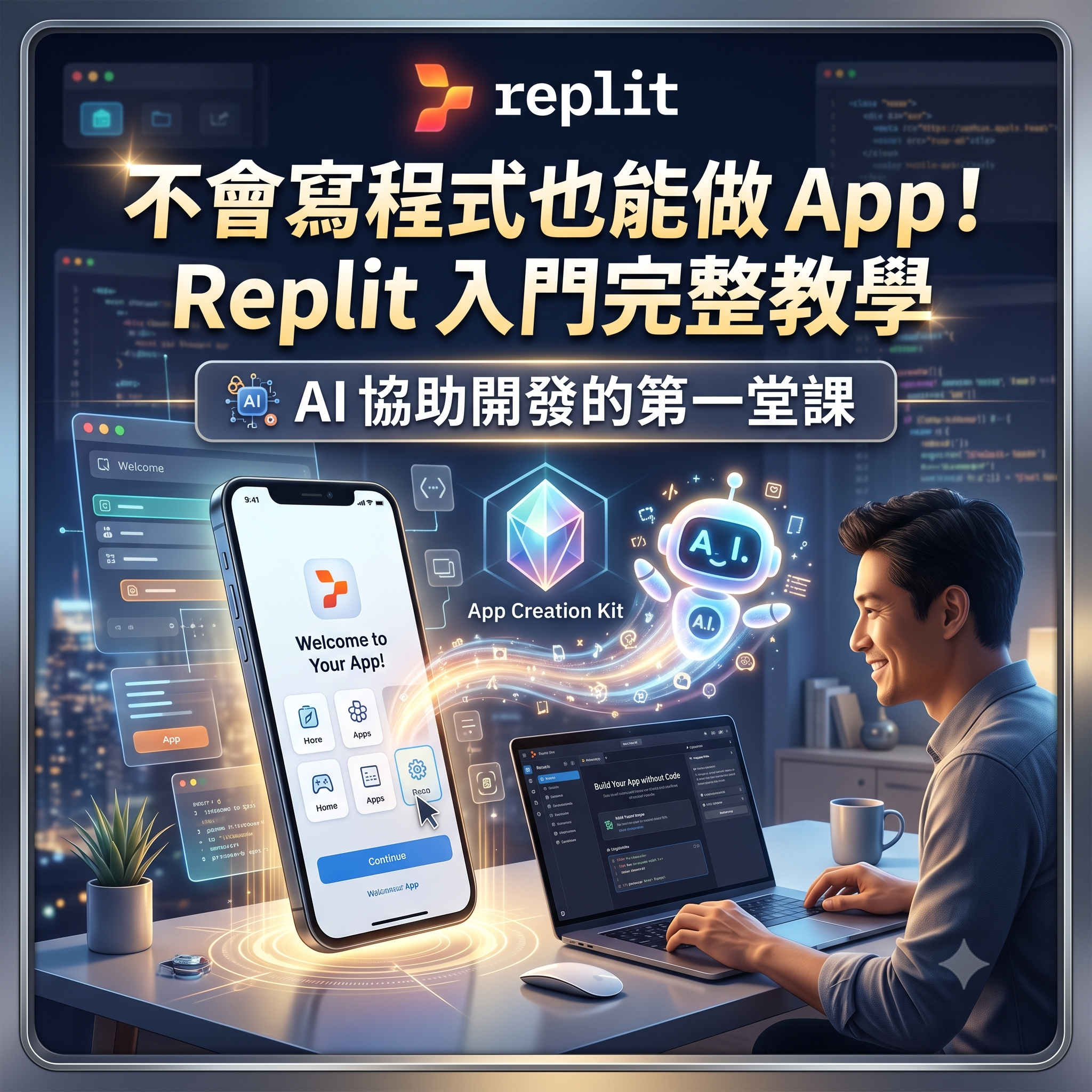 不會寫程式也能做 App！Replit 入門完整教學，AI 協助開發的第一堂課
