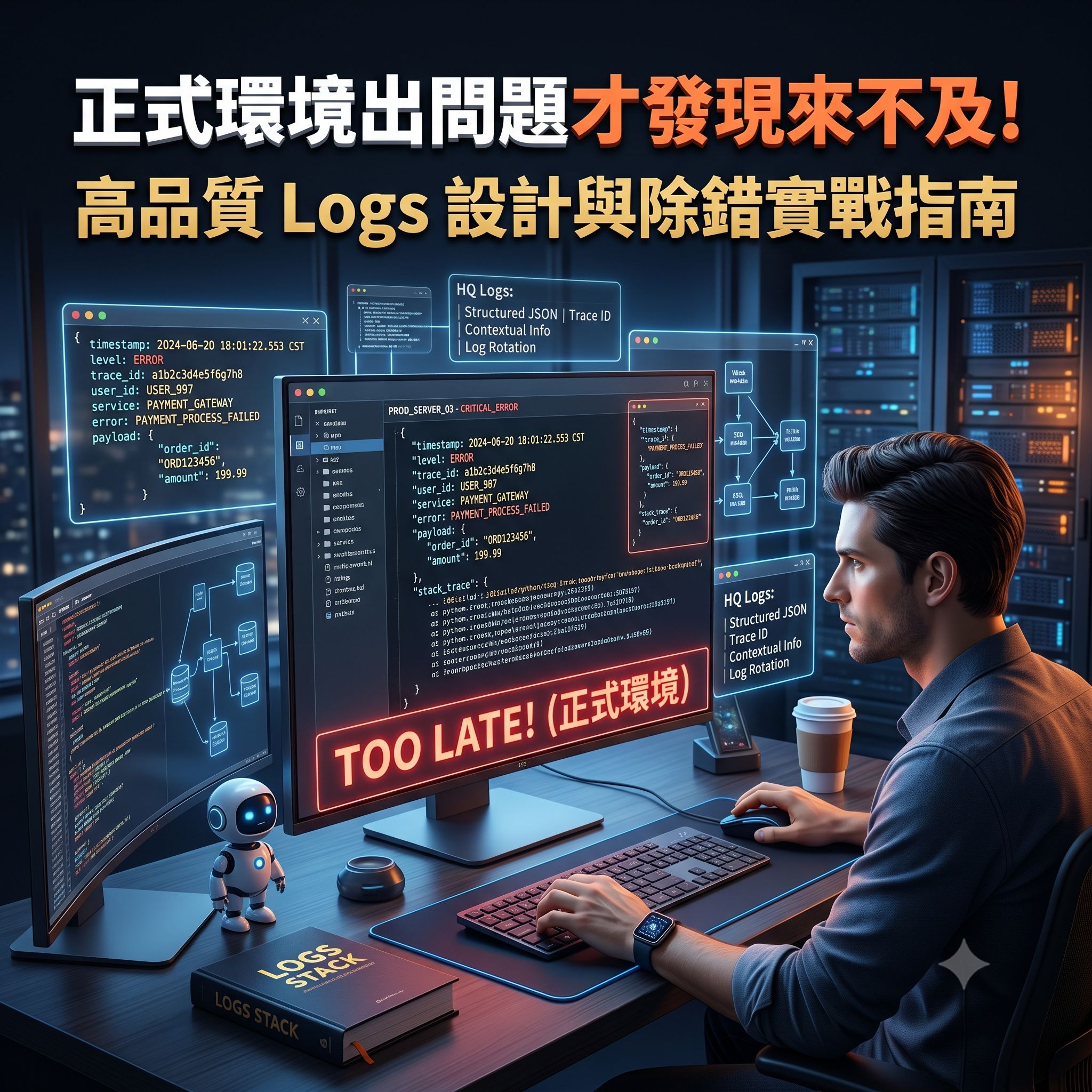 正式環境出問題才發現來不及！高品質 Logs 設計與除錯實戰