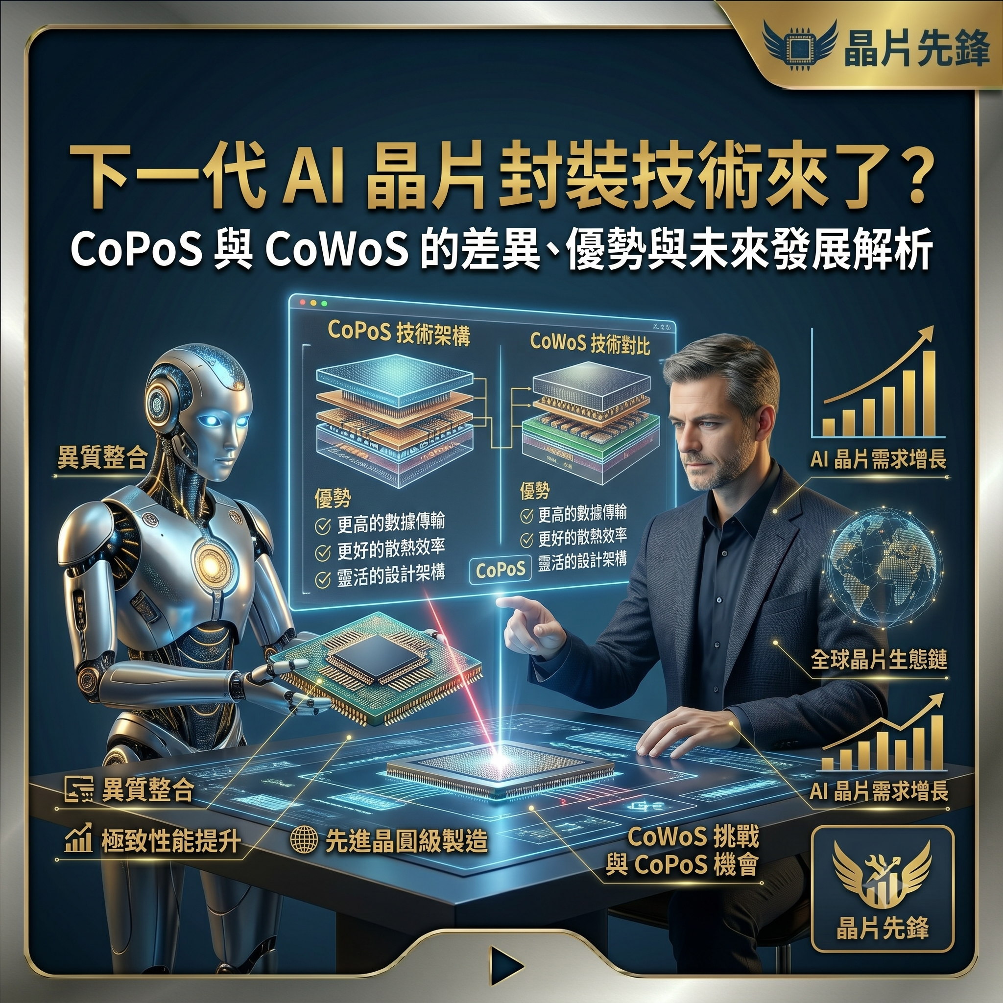 下一代 AI 晶片封裝技術來了？CoPoS 與 CoWoS 的差異、優勢與未來發展解析