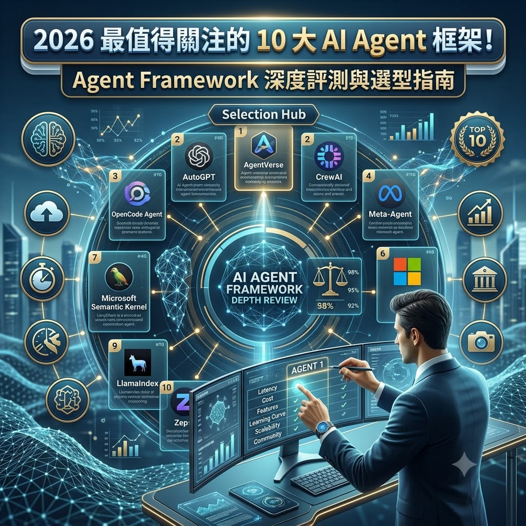 2026 最值得關注的 10 大 AI Agent 框架！Agent Framework 深度評測與選型指南