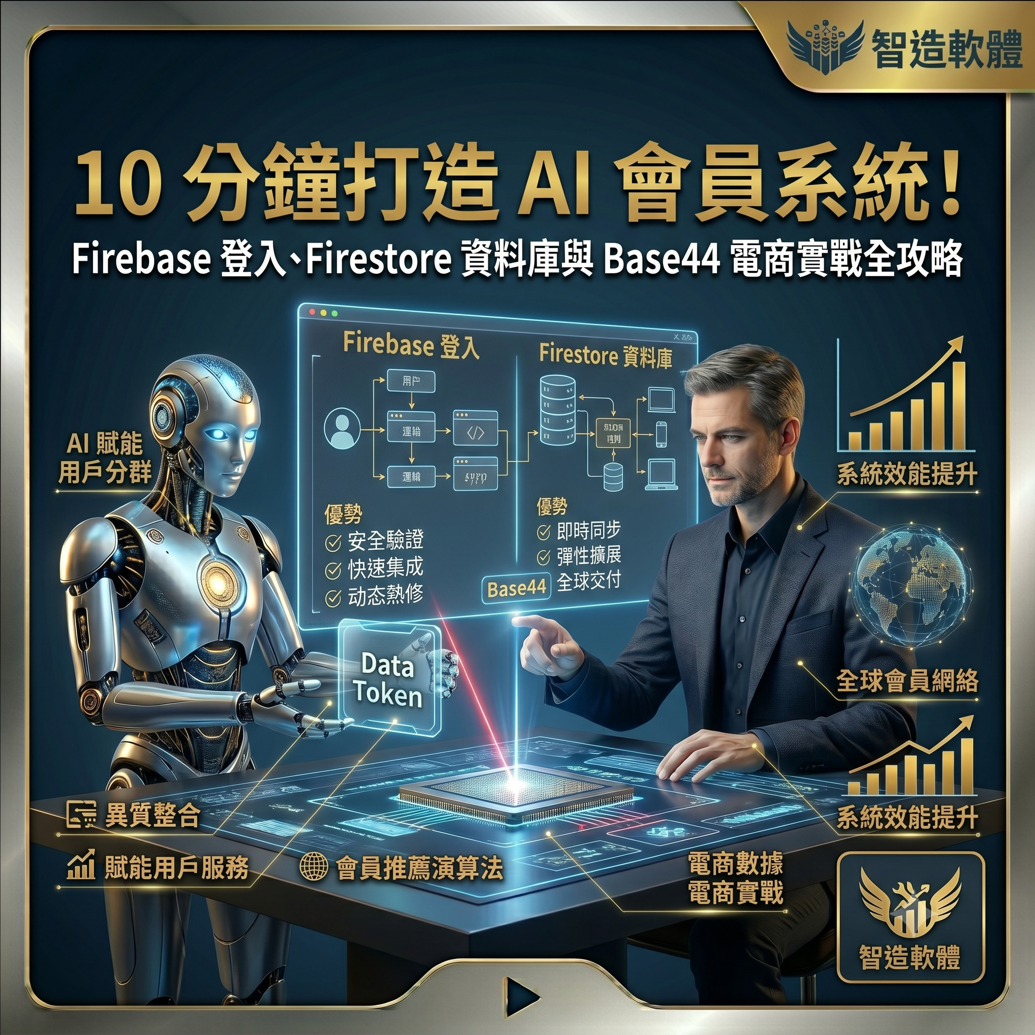 10 分鐘打造 AI 會員系統！Firebase 登入、Firestore 資料庫與 Base44 電商實戰全攻略