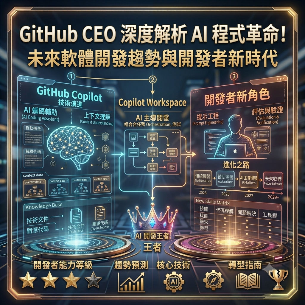 GitHub CEO 深度解析 AI 程式革命！未來軟體開發趨勢與開發者新時代
