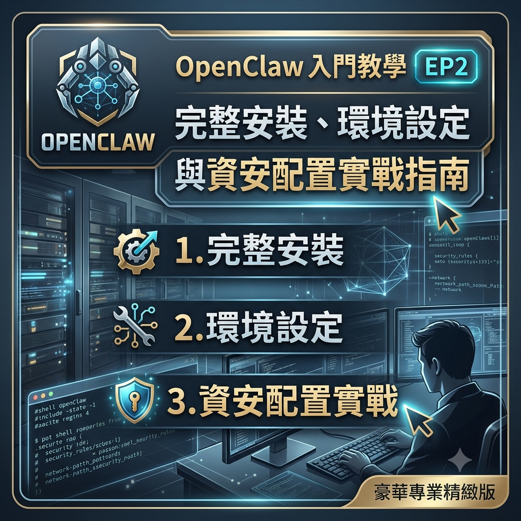 OpenClaw 入門教學 EP2｜完整安裝、環境設定與資安