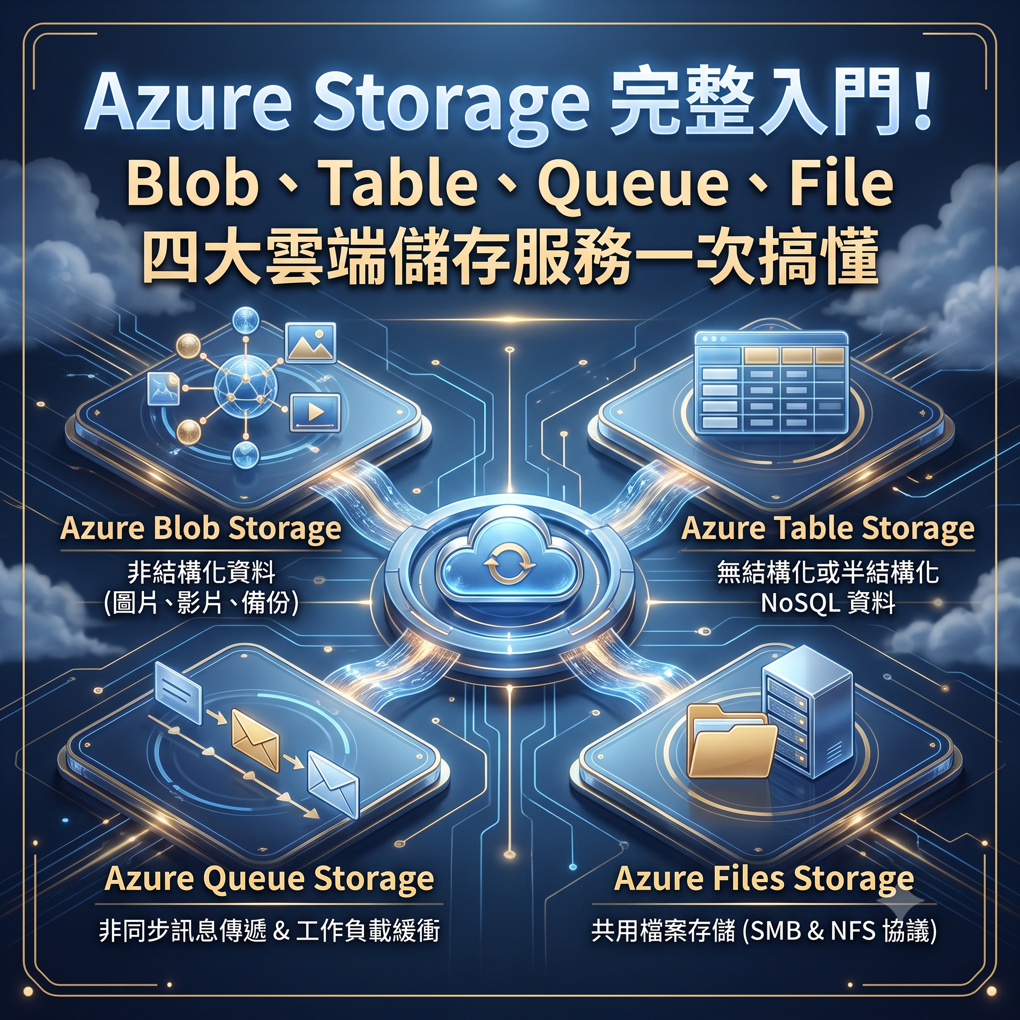 Azure Storage 完整入門！Blob、Table、Queue、File 四大雲端儲存服務一次搞懂