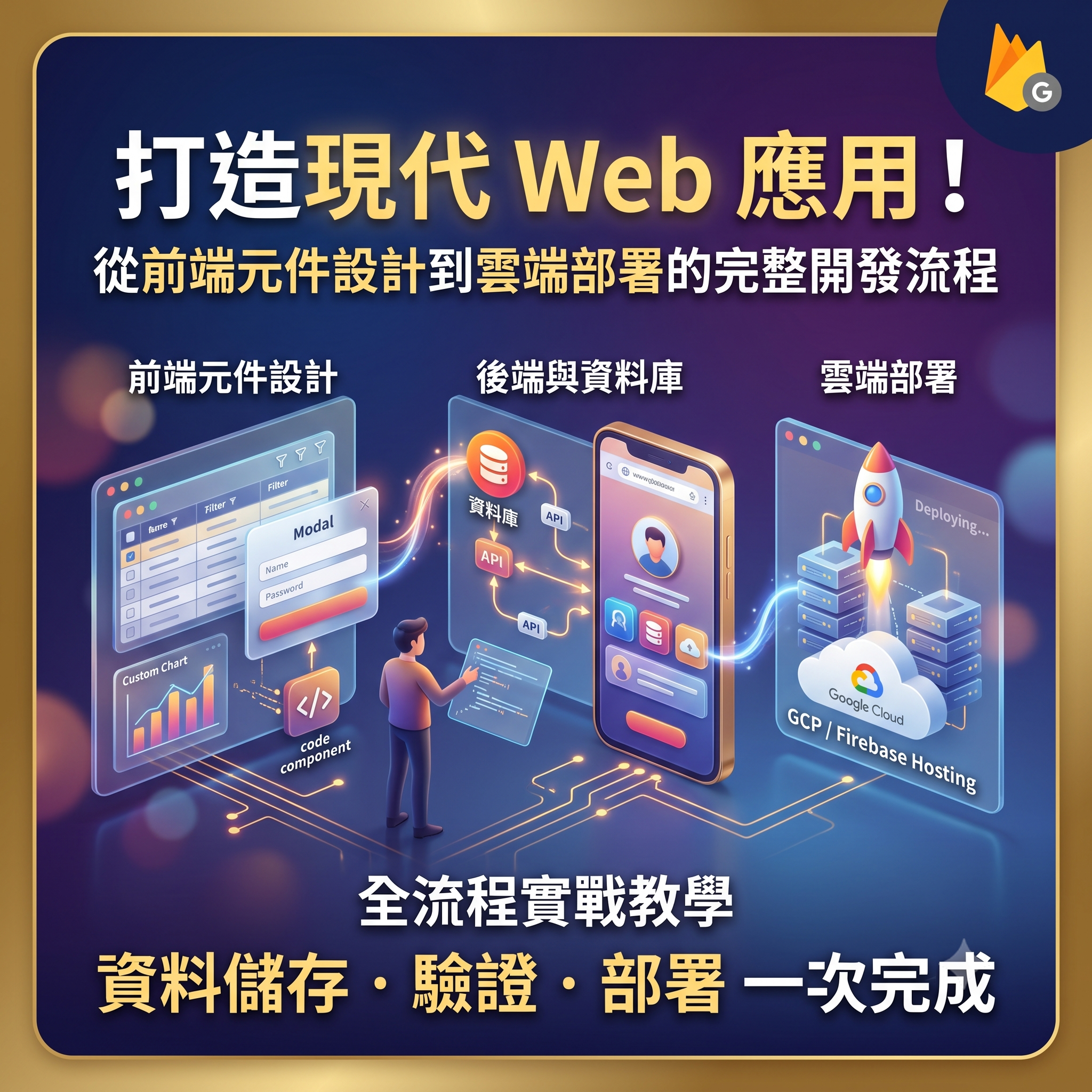 打造現代 Web 應用！從前端元件設計到雲端部署的完整開發流程