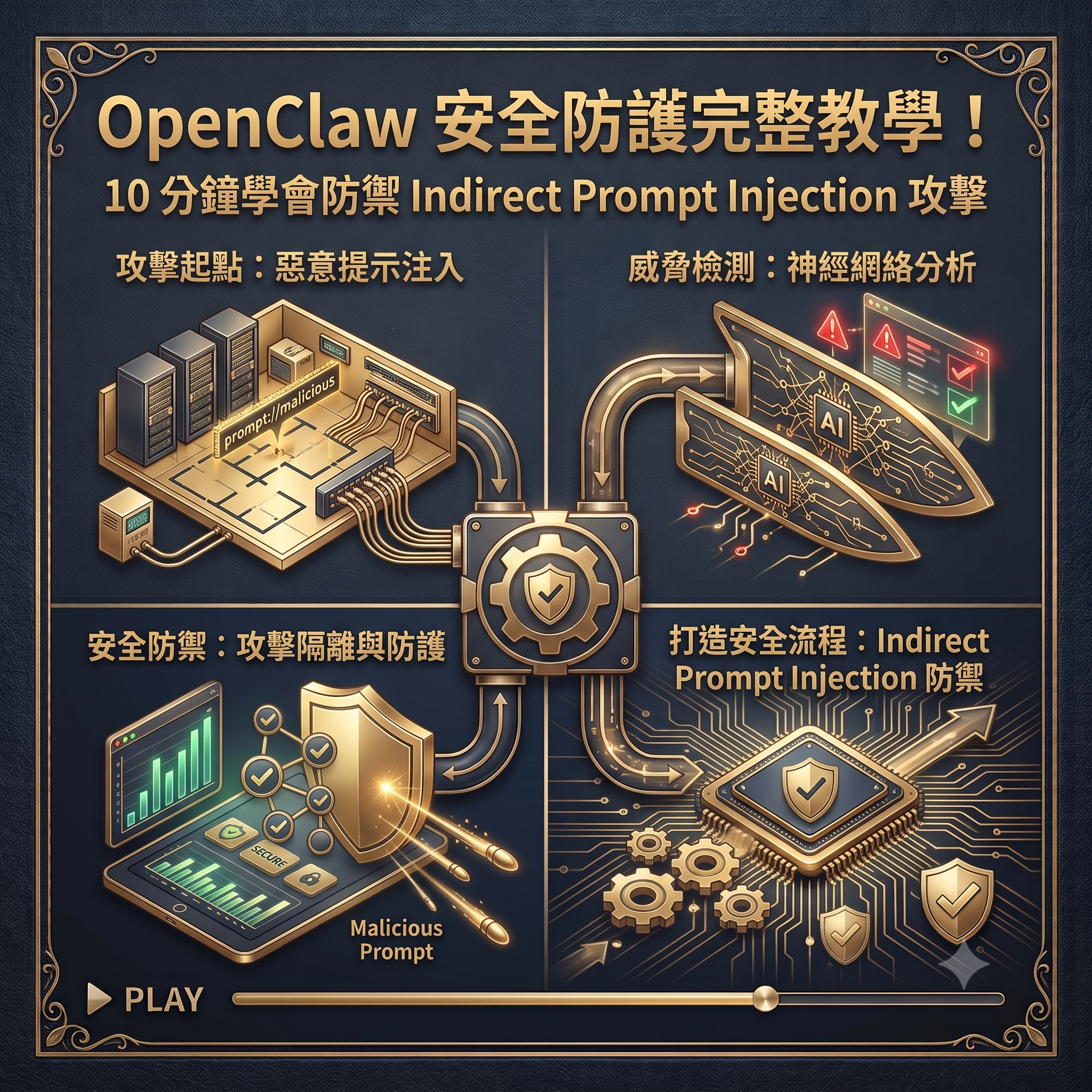 OpenClaw 安全防護完整教學！10 分鐘學會防禦 In