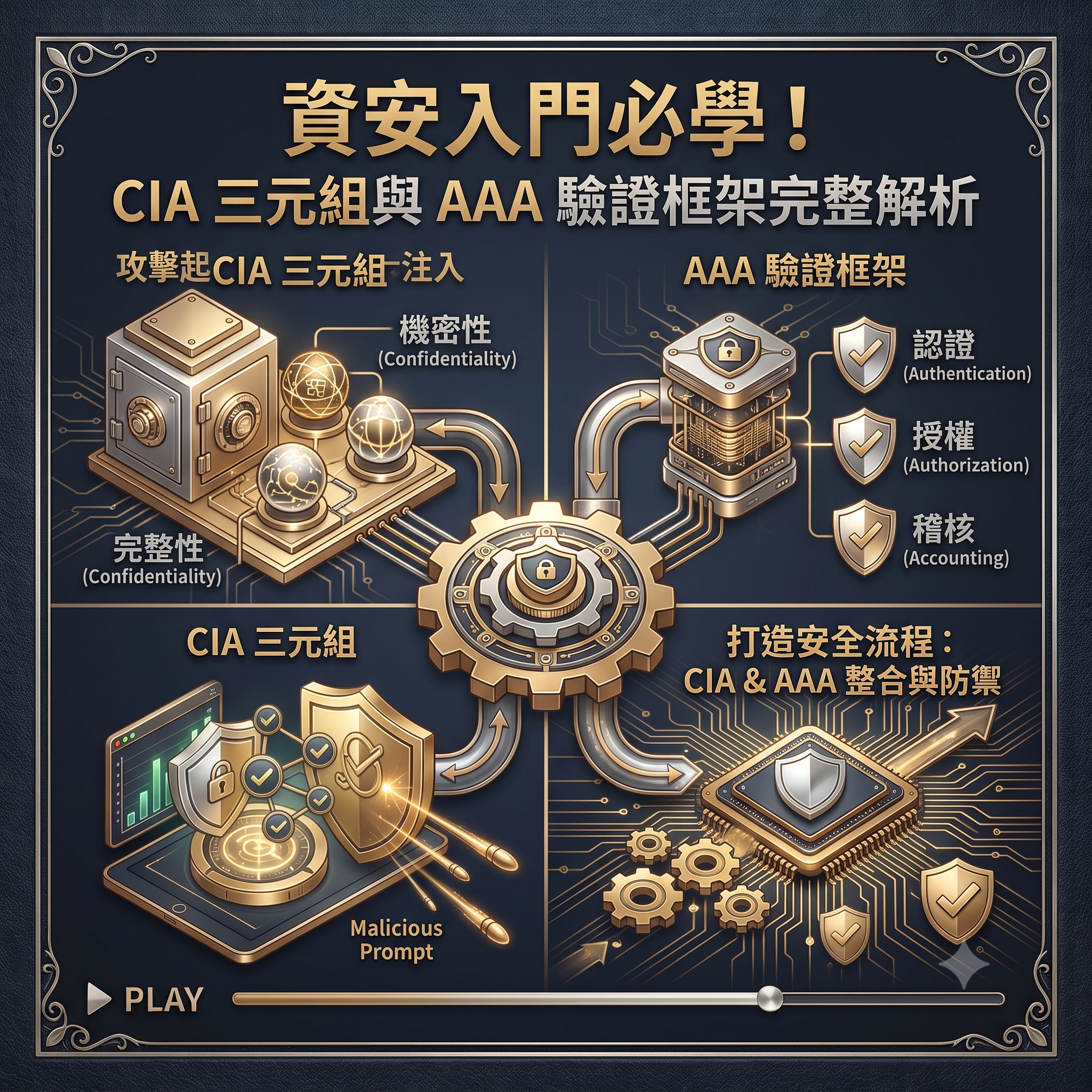 資安入門必學！CIA 三元組與 AAA 驗證框架完整解析